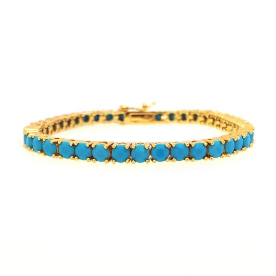 Gigi Tennis Bracelet Turquoise/ Gold