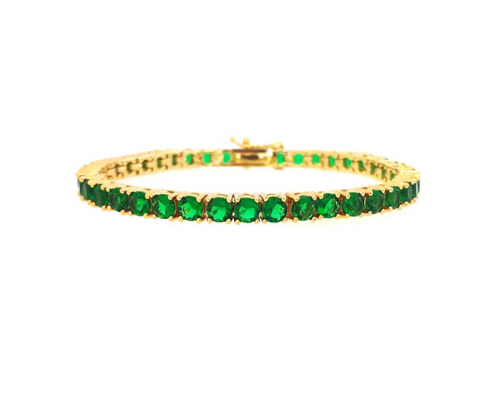 Gigi Tennis Bracelet Emerald/ Gold