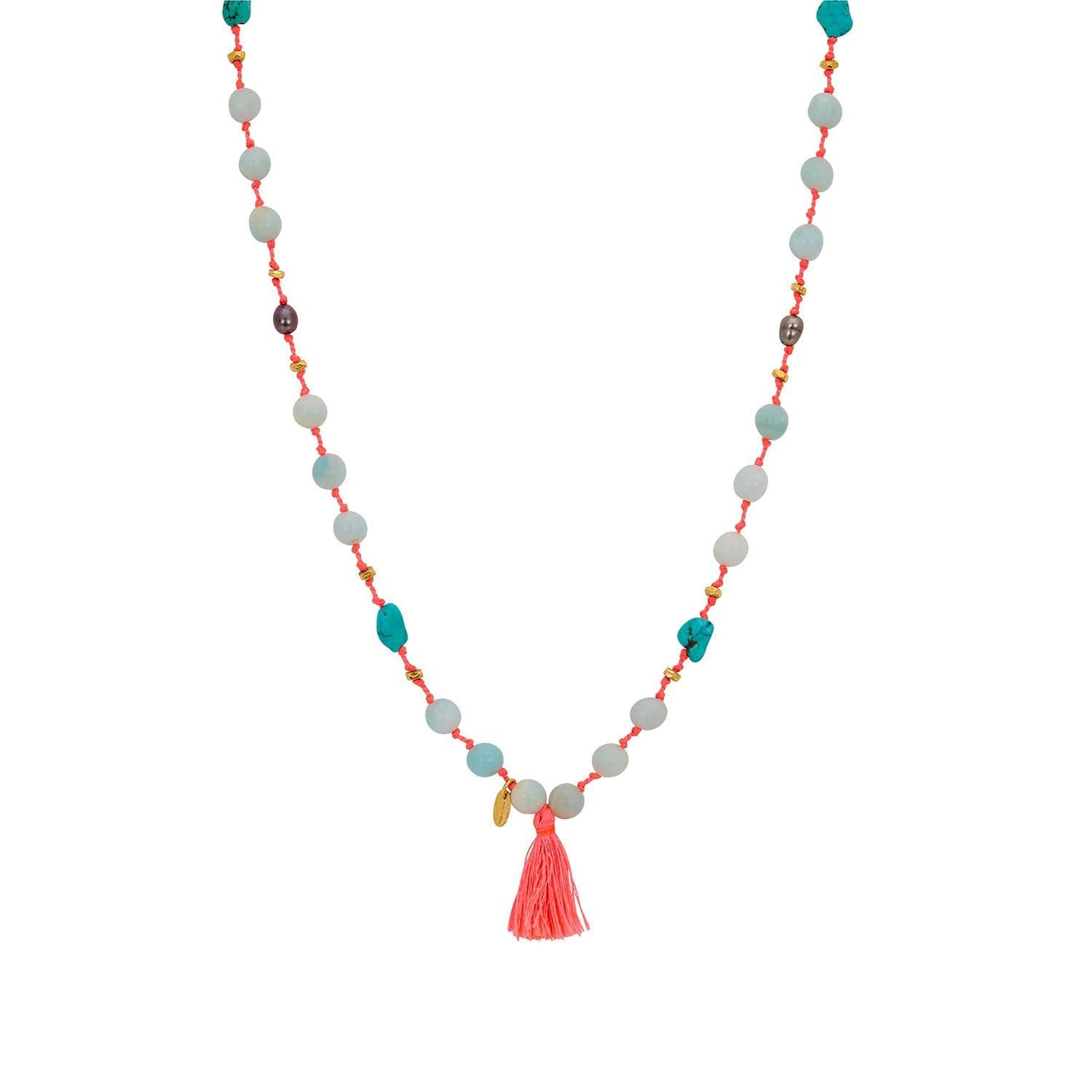 Long Amazonite Mala Necklace