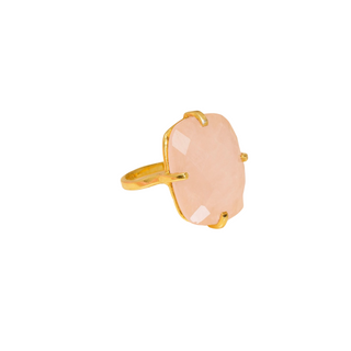 RECTANGLE RING ROSE QUARTZ