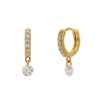 MINI WATER DROP HOOP EARRINGS MOONSTONE