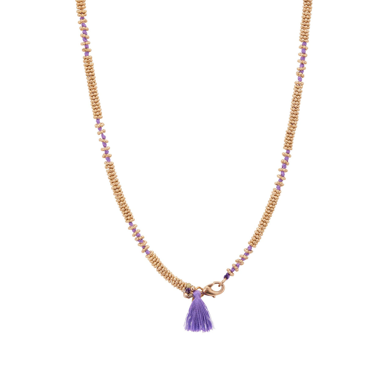 PURPLE STONE MALA NECKLACE