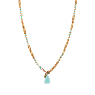 AQUA STONE MALA NECKLACE