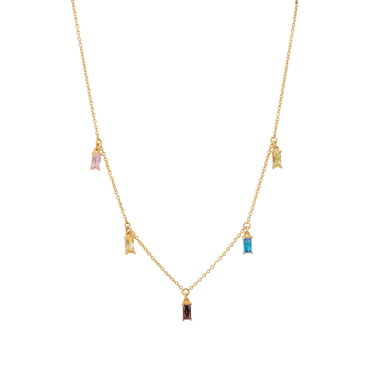 RECTANGULAR MULTI-COLORED CRYSTAL PENDANTS