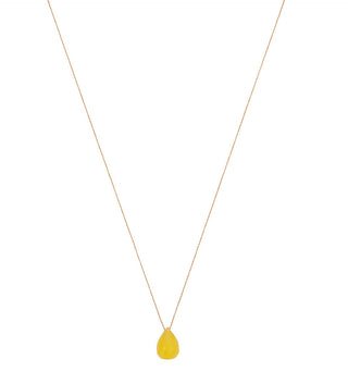 Yellow Chalcedony Drop Necklace