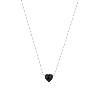 Black Onyx Heart Drop Necklace