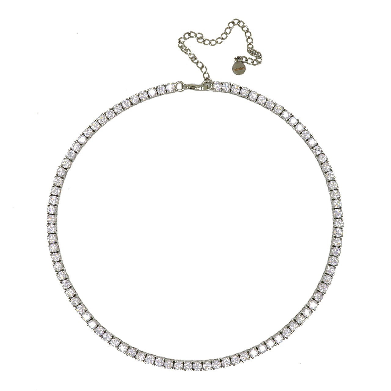Gigi Tennis Necklace White Silver 4mm