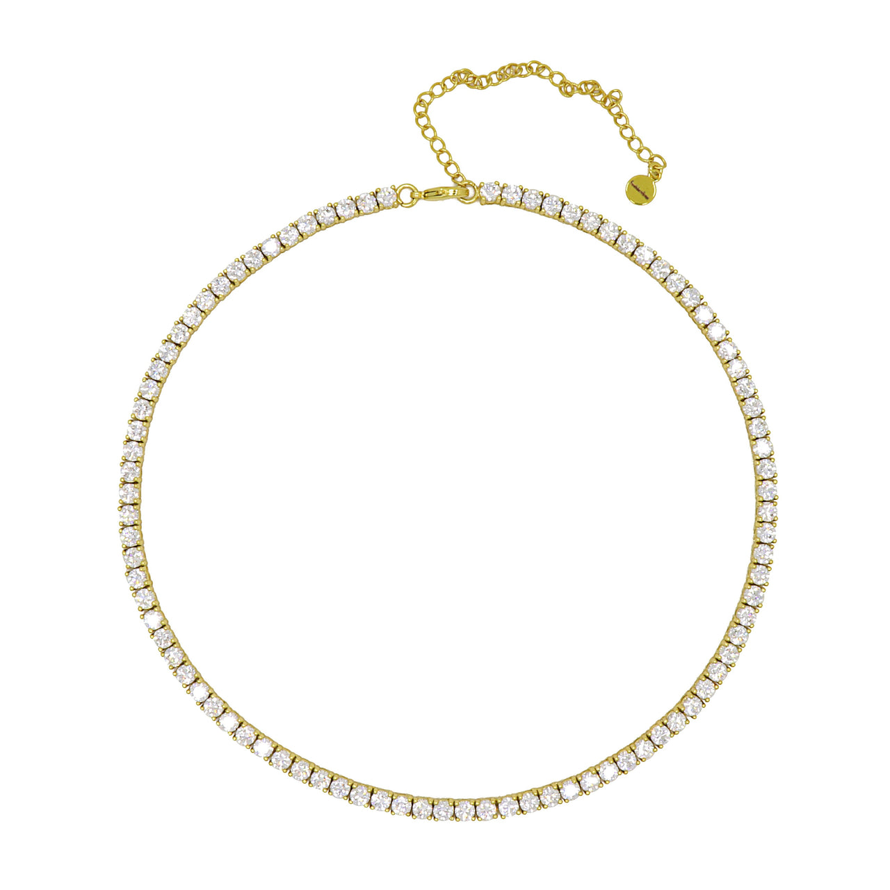 Gigi Tennis Necklace White Gold 4mm Gold
