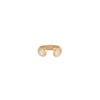 Saint Germain ring gold - White Mother-of-pearl