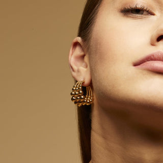 Multiperla hoop earrings mini gold