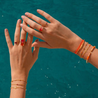Goa Cross Bracelet Coral