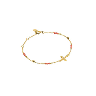 Goa Cross Bracelet Coral