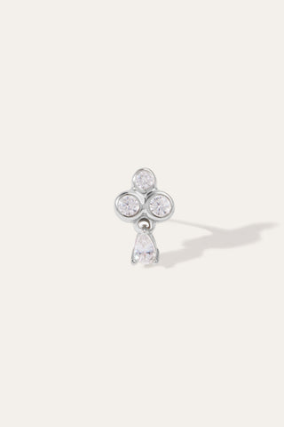 Flower Lola Silver Stud Earring (ball screw)