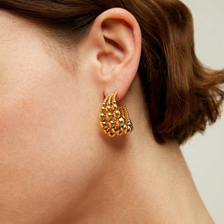 Multiperla hoop earrings mini gold