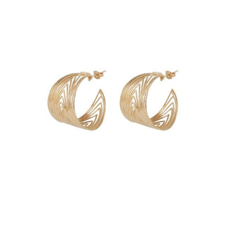 Wave hoop earrings gold