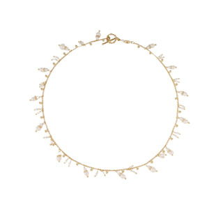 Tangerine Heart Serti Necklace Gold