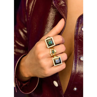 RING - GREEN STONE TANYA