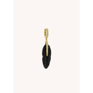 EARRINGS - BLACK PLUME Or