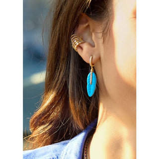 EARRINGS - TURQUOISE PLUME Or