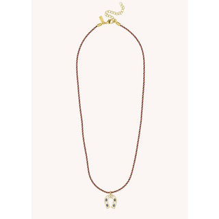NECKLACE - White MINI HORSESHOE Or