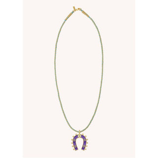 NECKLACE - PURPLE HORSESHOE Or