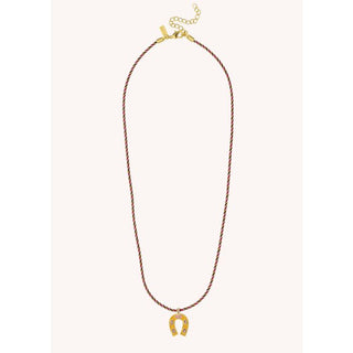 NECKLACE - ORANGE MINI HORSESHOE Or