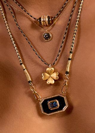 Necklace - Black Shiny Yucatan Or