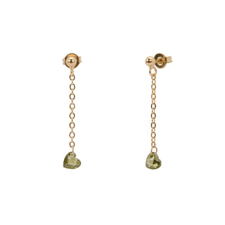 Small Olive Green Heart Earrings