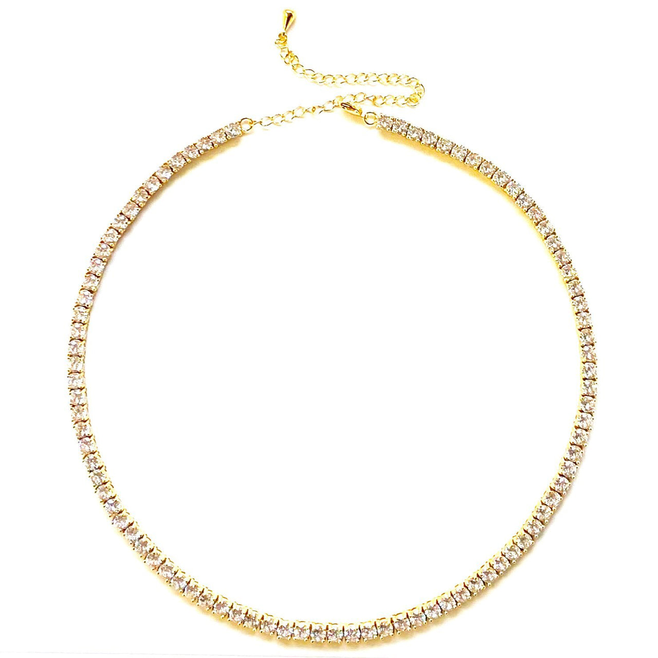 Gigi Tennis Necklace Crystal/ Gold