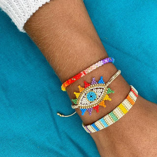 Rainbow Evil Eye Bracelet