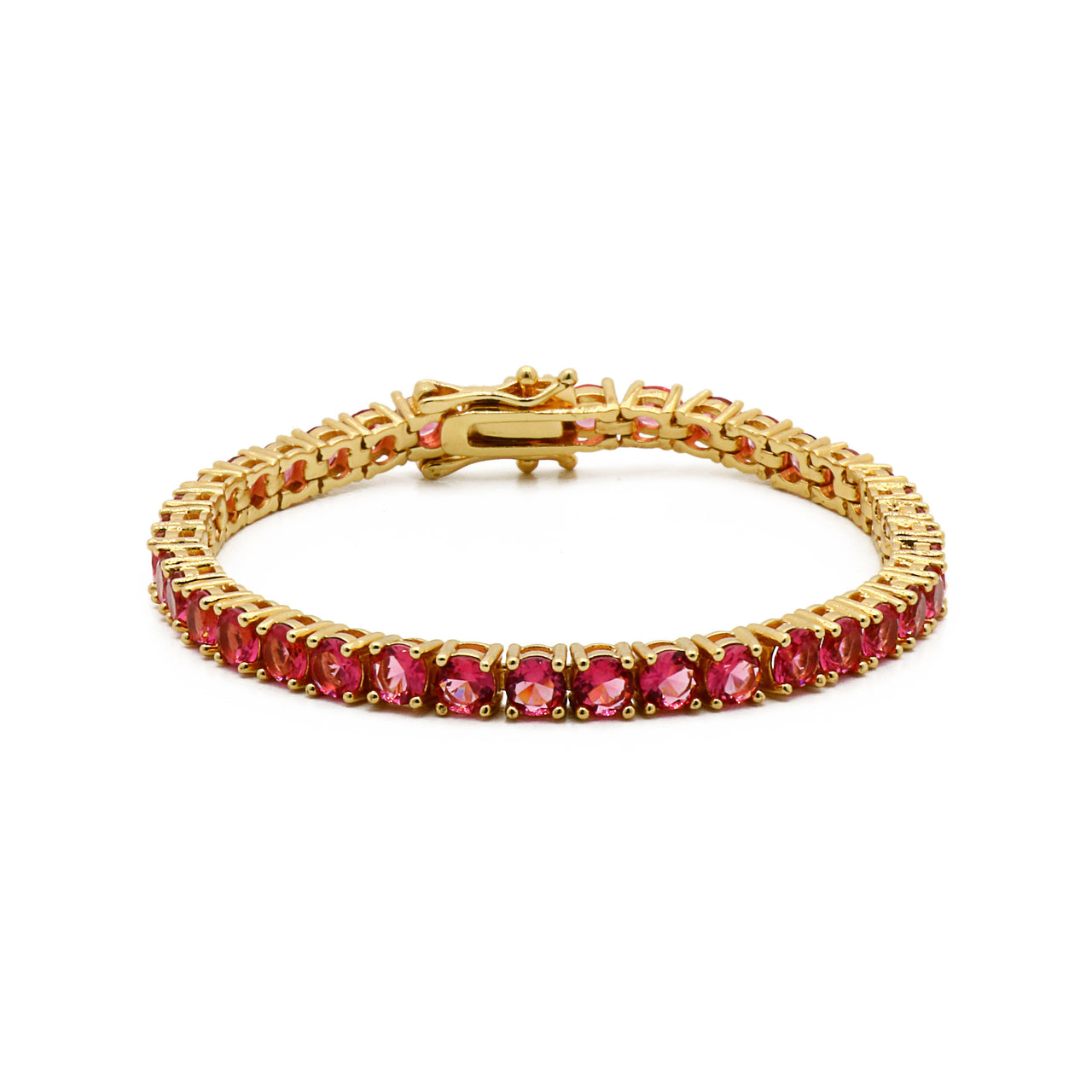 Gigi Tennis Bracelet Ruby/ Gold