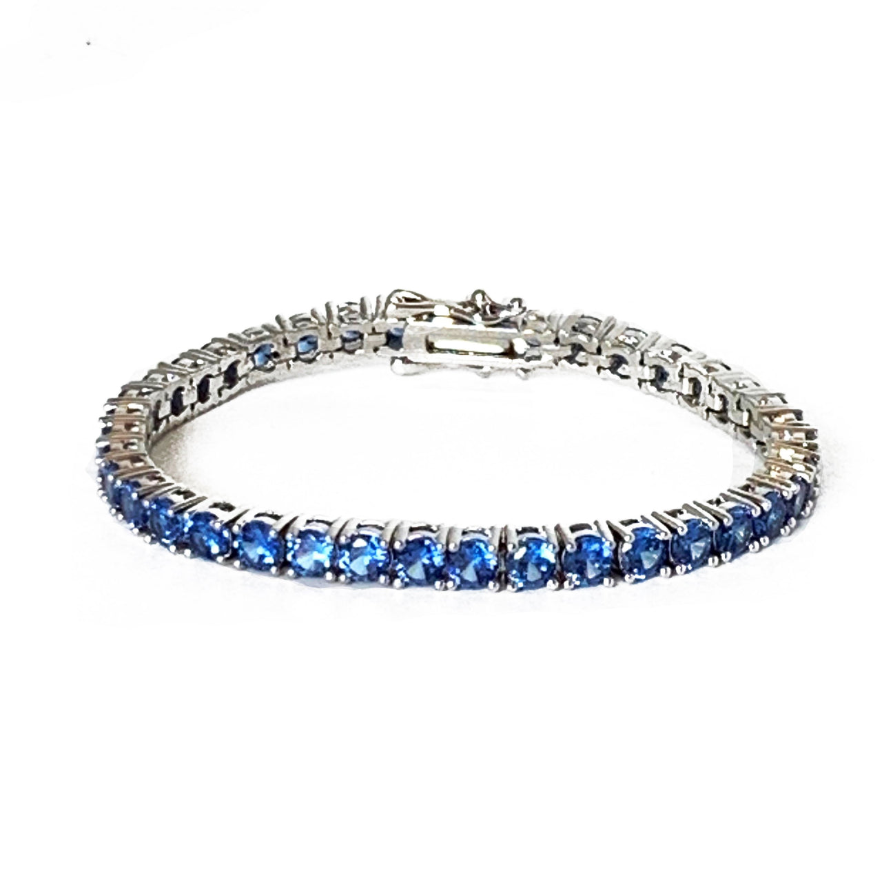 Gigi Tennis Bracelet Cobalt/ Silver