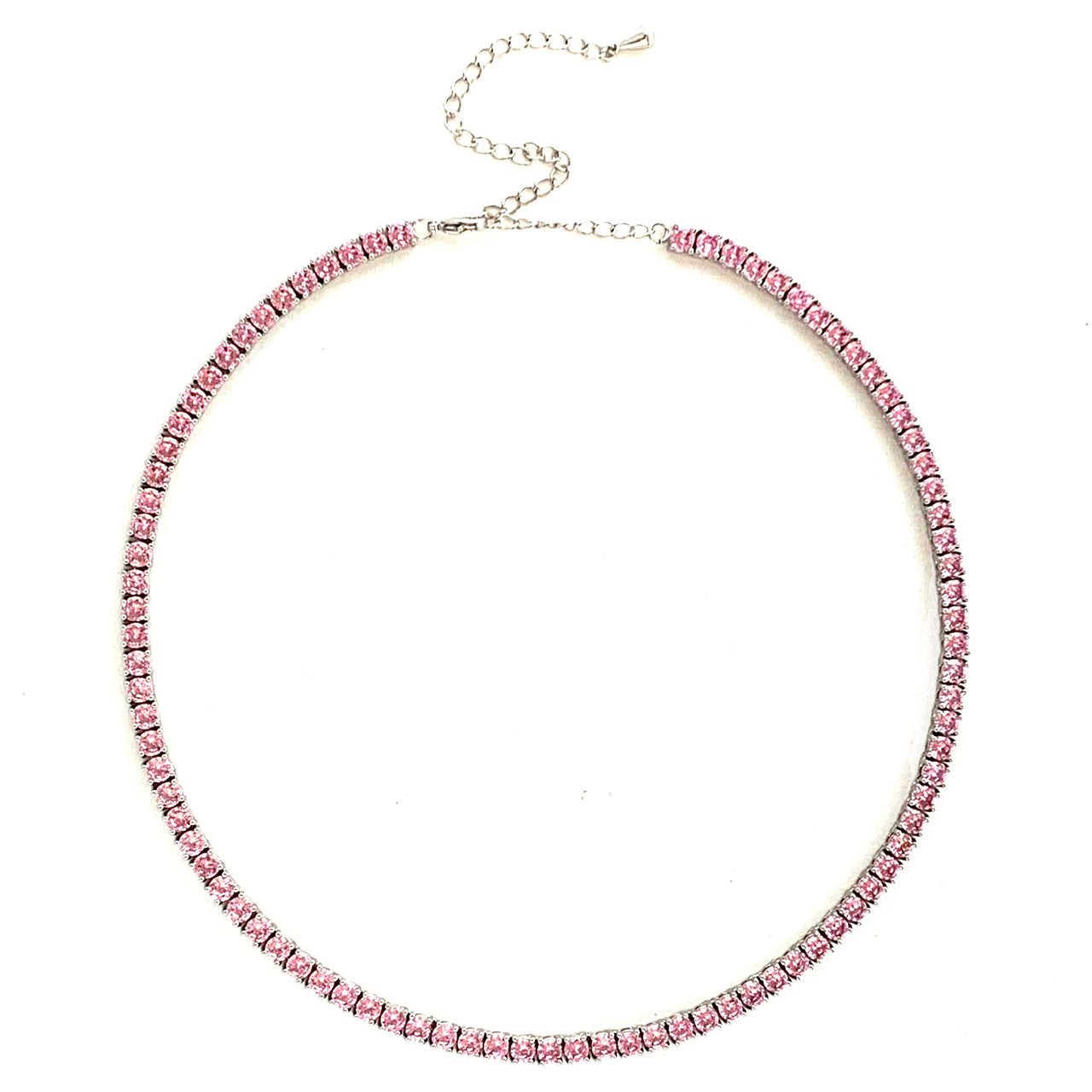 Gigi Tennis Necklace Blush/ Silver