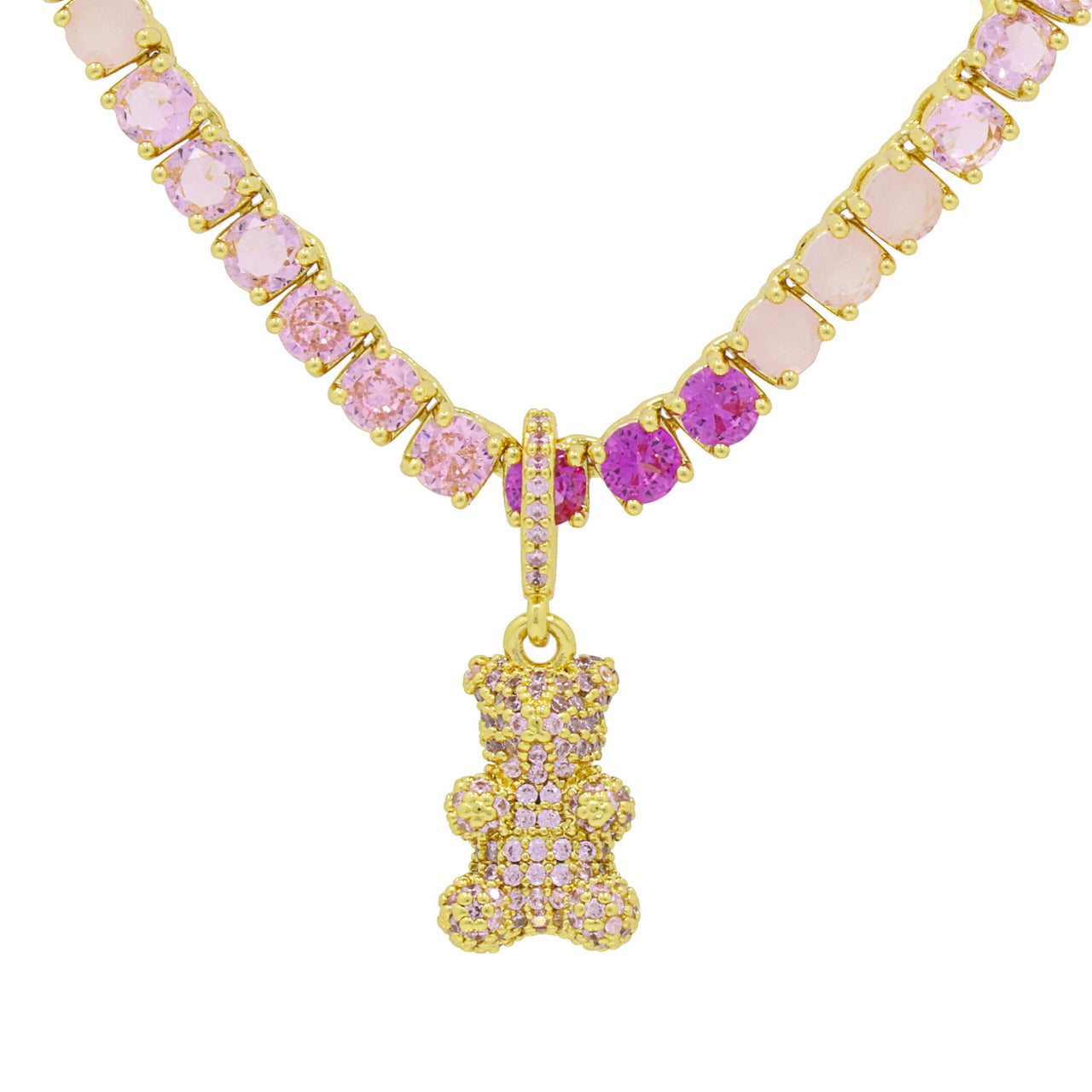Gigi Tennis Necklace Gradient Pink/Gold 4mm
