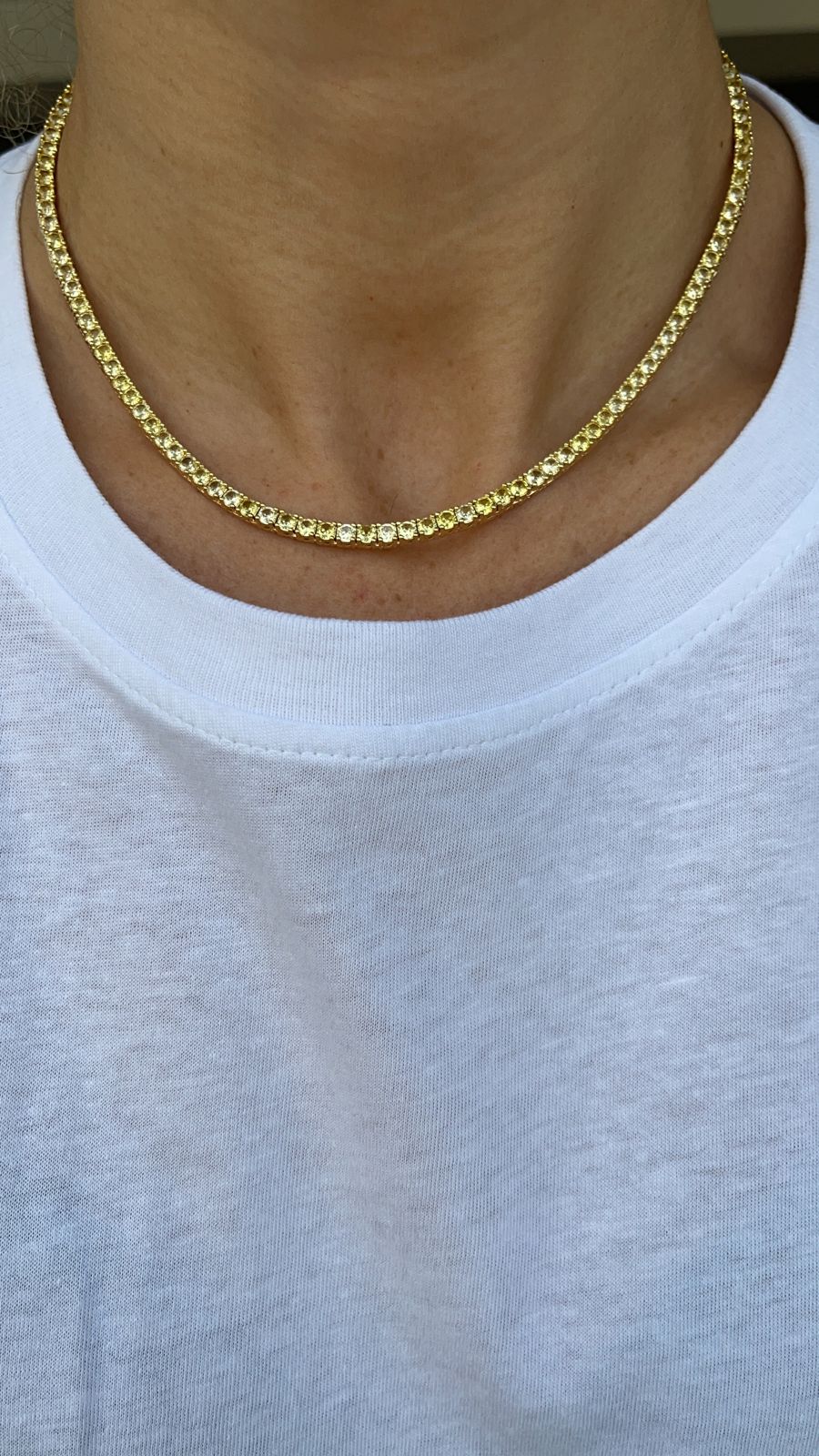 Gigi Tennis Necklace Yellow/Gold 3mm