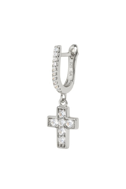 Single Earring Roman cross sterling silver