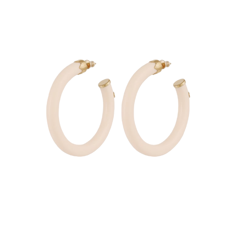 Caftan hoop earrings acetate gold - Ivory