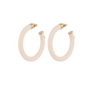 Caftan hoop earrings acetate gold - Ivory