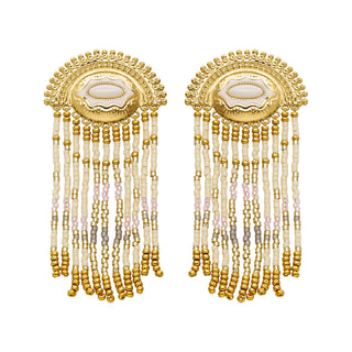 Nueva Clip Earrings White