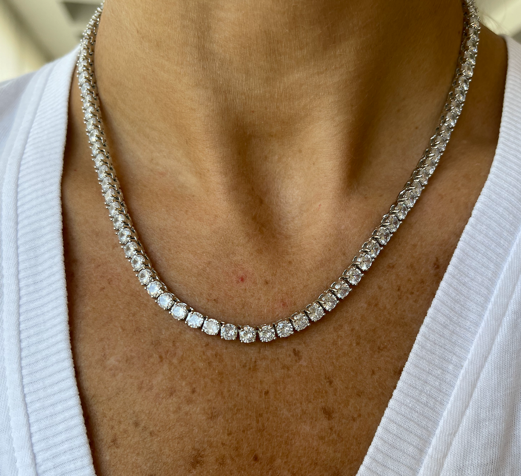 Gigi Tennis Necklace Crystal/ Silver