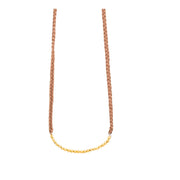 Bracelet Tresse Perles Bronze -