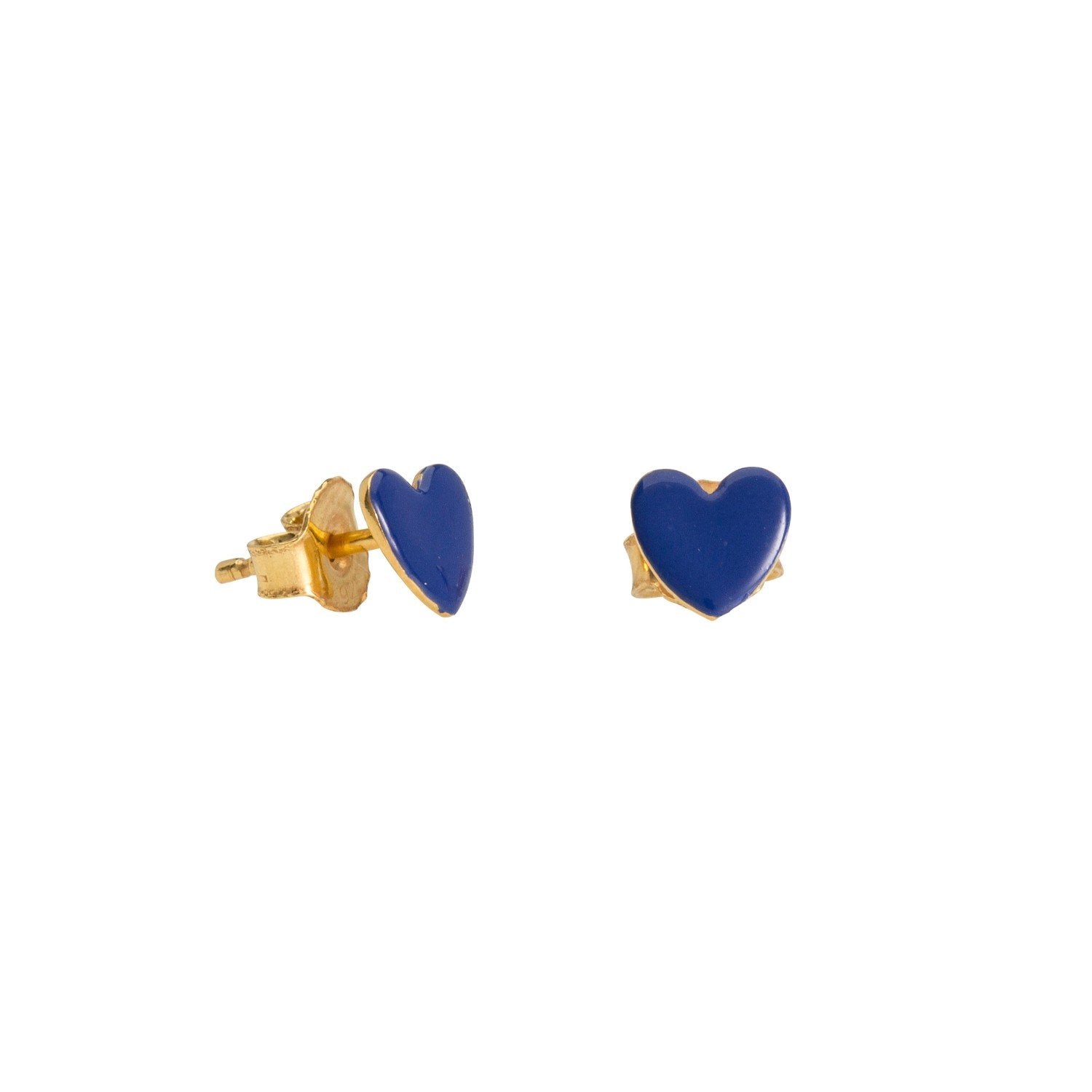 Boucles D'Oreilles Coeur Bleu -
