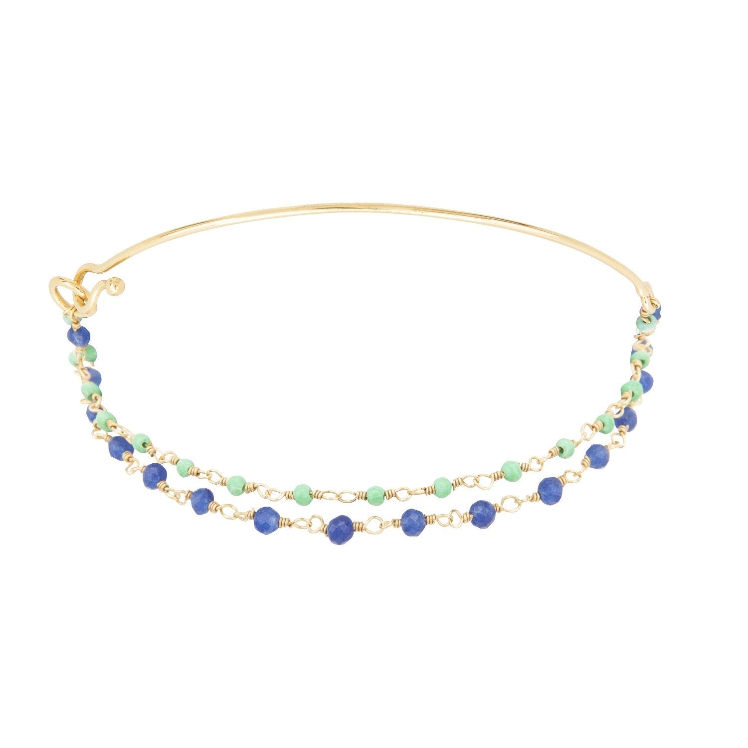 Bracelet Demi Jonc Inde Bleu/V - Indian Chain  Bra