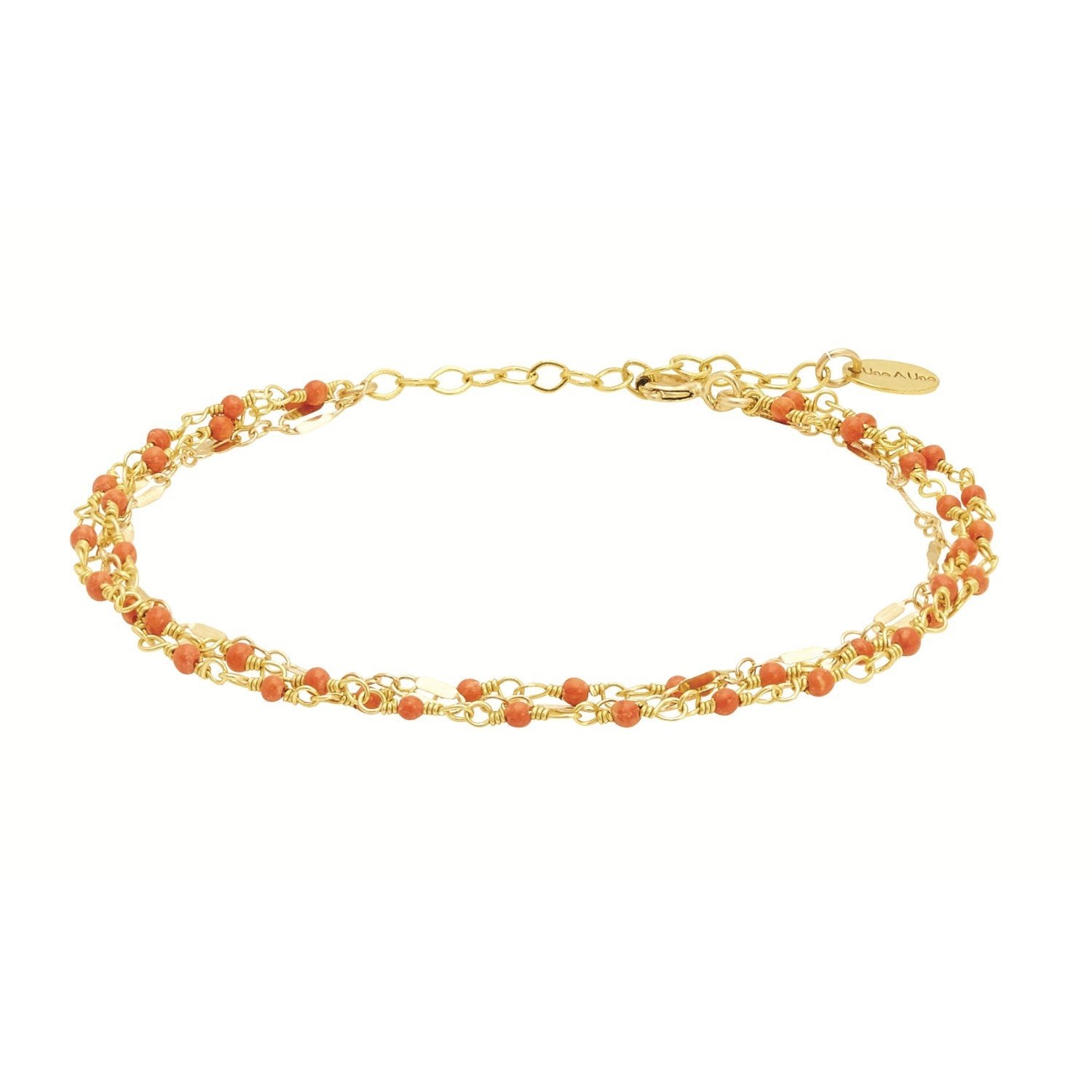 Bracelet Inde Multi Corail - Indian Chain  Brass
