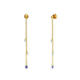 Water Drop Aqua & Tanzenite Earring