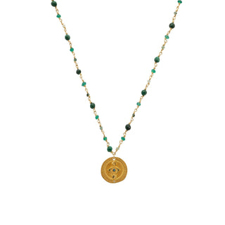 India Shaded Green Long Necklace