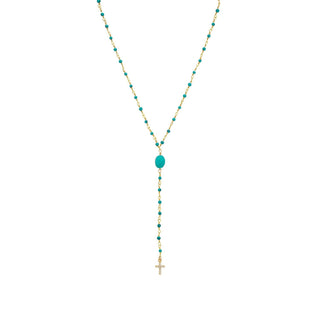 TURQUOISE CROSS ROSARY