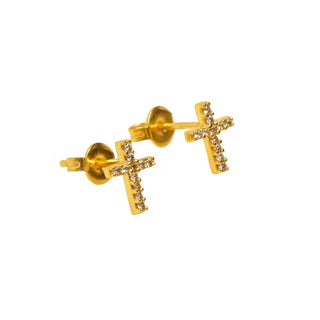 CROSS EARRINGS WHITE
