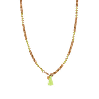 YELLOW STONE MALA NECKLACE