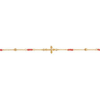 Goa Cross Bracelet Coral